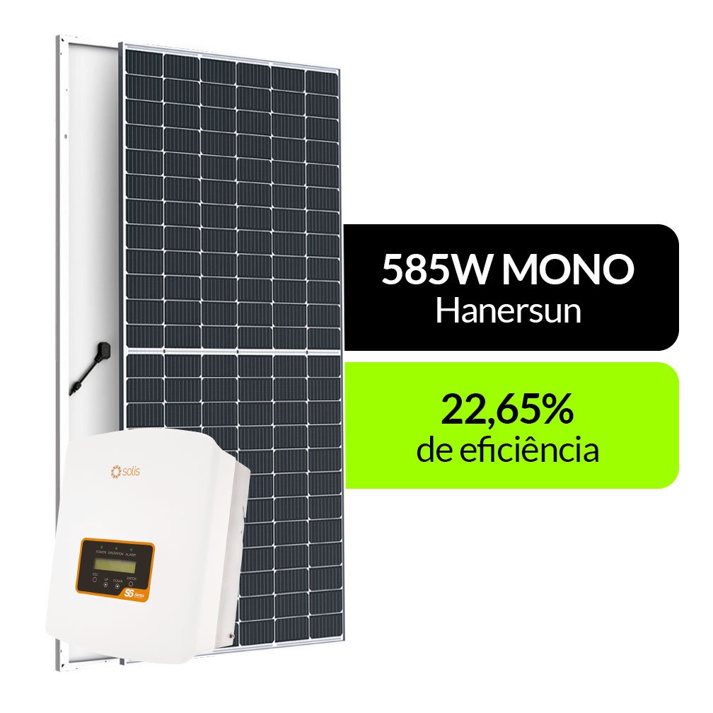 Kit Energia Solar com 1x Inversor SOLIS 3.0kW MONO - Fibrocimento - Módulo HANERSUN 4x 585Wp