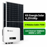 Kit Solar 4,29 kWp Bifacial Gokin 715W + Inversor Solplanet 3000W c/ AFCI