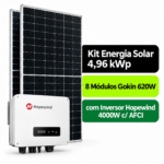 Kit Solar 4,96 kWp Bifacial Gokin 620W + Inversor Hopewind 4000W c/ AFCI