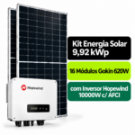 Kit Solar 9,92 kWp Bifacial Gokin 620W + Inversor Hopewind 10000W c/ AFCI