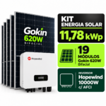 Kit Solar 11,78 kWp Bifacial Gokin 620W + Inversor Hopewind 10000W c/ AFCI