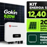 Kit Solar 12,40 kWp Bifacial Gokin 620W + Inversor Hopewind 10000W c/ AFCI